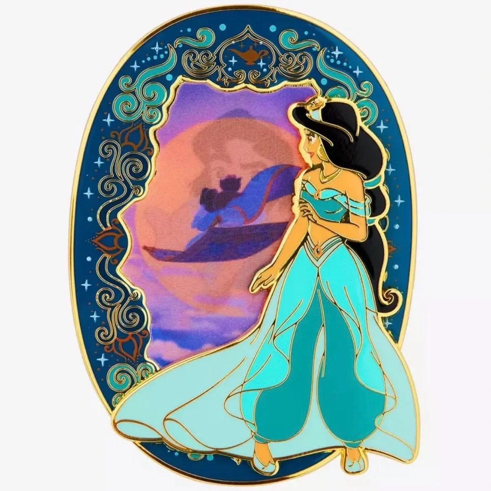 NWT Loungefly Disney Aladdin Jasmine Lenticular 3 Inch Pin LIMITED EDITION RARE - Picture 4 of 8